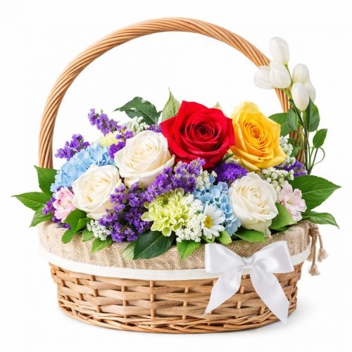 Корзина с цветами «Волшебный закат»
