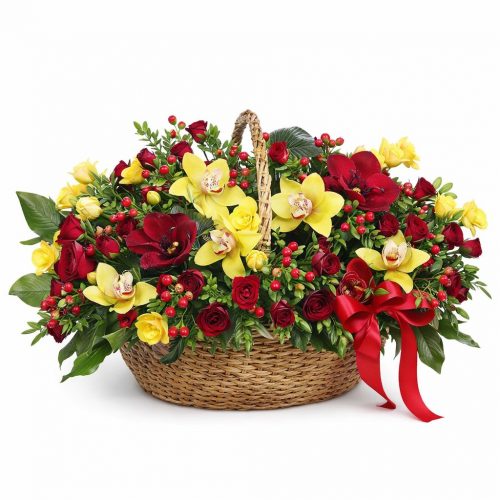 Корзина с цветами «Яркий день»