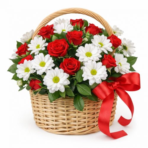 Корзина с цветами «Зимняя сказка»
