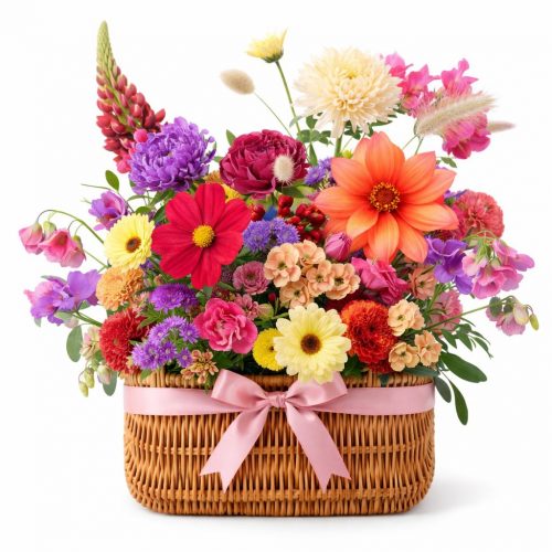 Корзина с цветами «Осенние узоры»