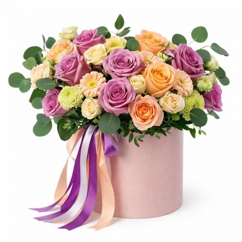 Цветы в коробке «Идиллия»